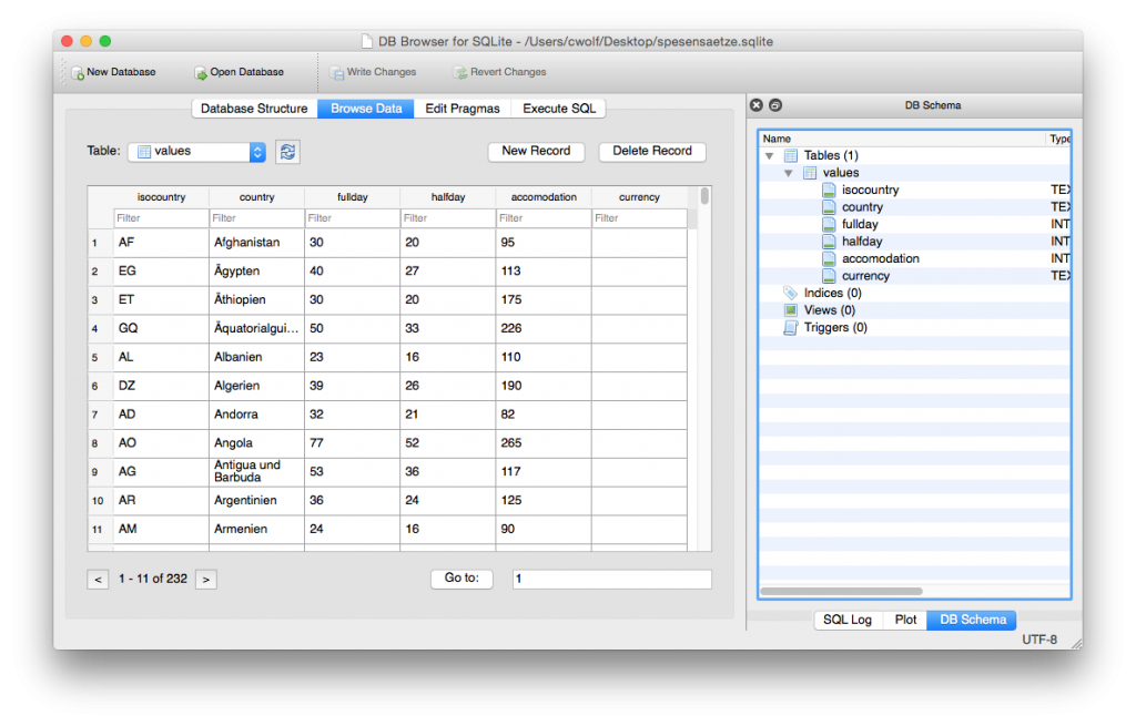 use db browser for sqlite with xcode
